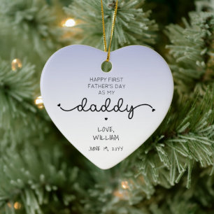 Custom First Father's Day New Daddy Keepsake Gift Ceramic Ornament