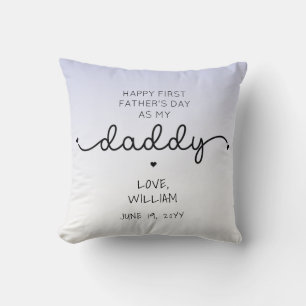 Custom First Father's Day New Daddy Keepsake Gift Throw Pillow