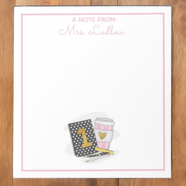 Custom First Grade Teacher Appreciation Black  Notepad (Creator Uploaded)