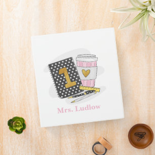 Custom First Grade Teacher Black Book Appreciation Binder