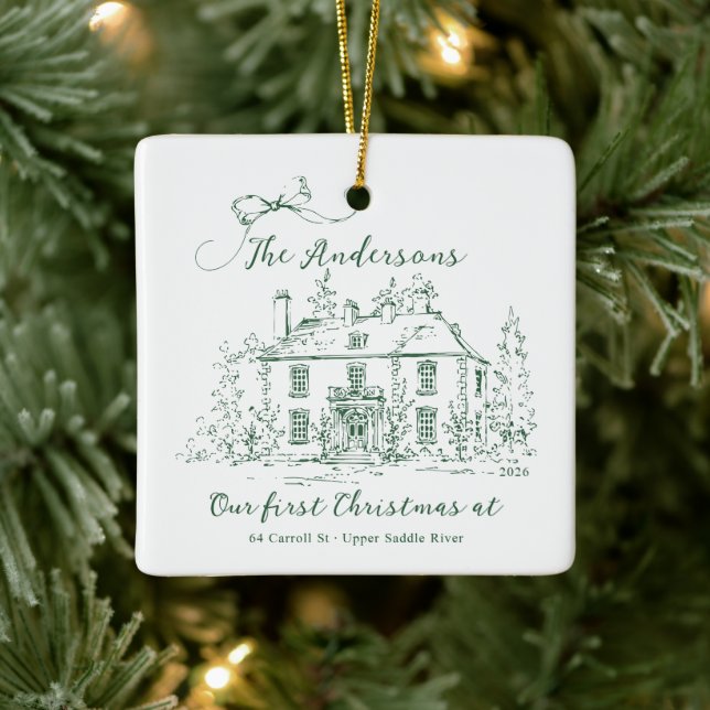 Custom First Home Christmas Ornament (Tree)