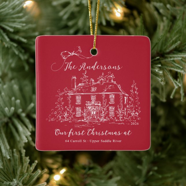 Custom First Home Christmas Ornament (Tree)