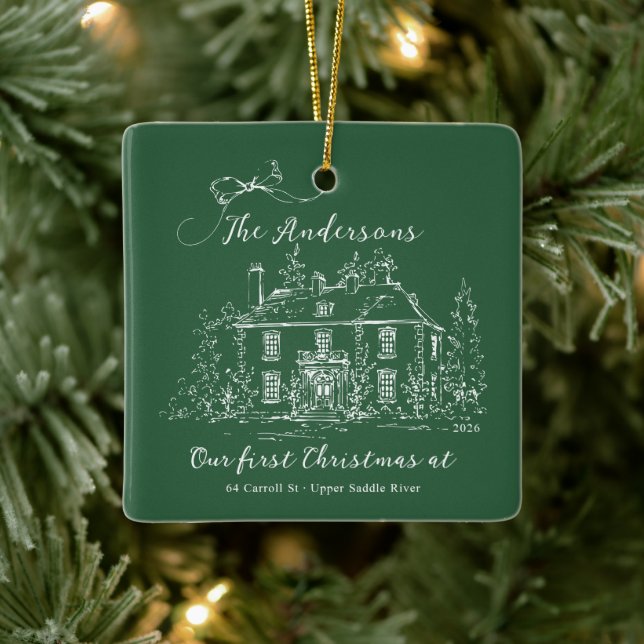 Custom First Home Christmas Ornament (Tree)