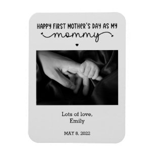 Custom First Mother's Day Cute Minimalist Photo Magnet