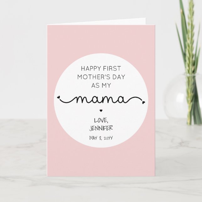 Custom First Mother's Day New Mama  Card (Front)