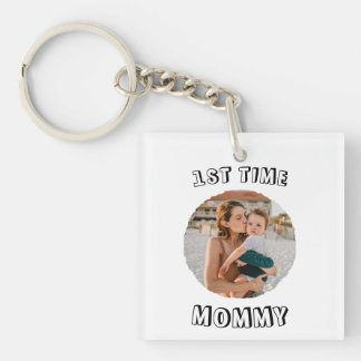 Custom First time 1st Mum Mommy Mother's card Keychain