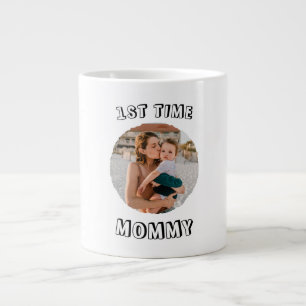 Custom First time 1st Mum Mommy Mother's card Large Coffee Mug