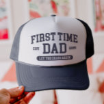 Custom First Time Dad Funny New Dad Father's Day Trucker Hat<br><div class="desc">Custom First Time Dad Funny New Dad Father's Day Trucker Hat: a perfect gift for first-time dads! This trucker hat is customizable with a custom year,  making it great for baby showers,  paternity leave,  or everyday dad life.</div>