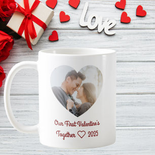 Custom First Valentine's Day Together Photo Coffee Mug