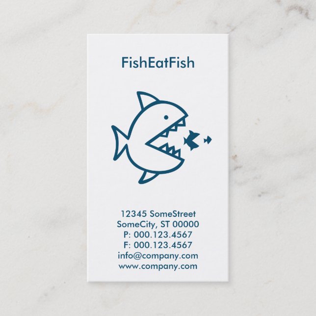 custom fish eat fish business card (Front)