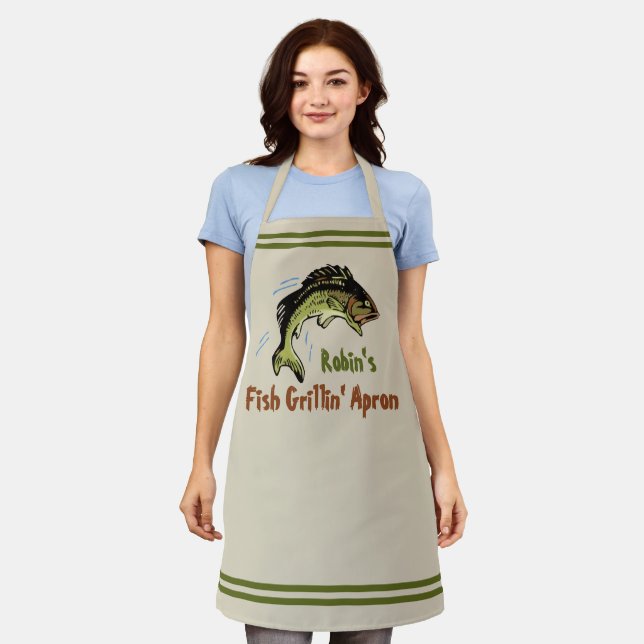Custom Fish Grillin' Apron (Worn)