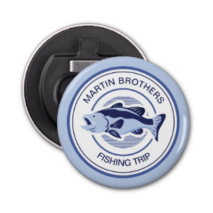 Custom Fisherman Blue Bass Fish Bottle Opener