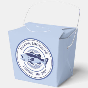 Custom Fisherman Party Blue Bass Fish Favor Box