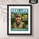 Custom Fishing Magazine Cover, Fisherman Portrait Poster<br><div class="desc">Celebrate your favourite angler with this personalized fishing gift – custom fishing magazine cover framed art! Featuring their photo and fun, creative headlines, this unique design turns them into the angler of the year or any custom title you choose. Perfect for birthdays, Father’s Day, retirements, or as a fun trophy...</div>