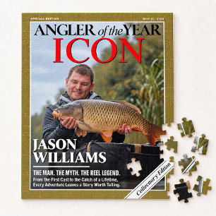 Custom Fishing Photo Puzzle, Angler Magazine Cover Jigsaw Puzzle