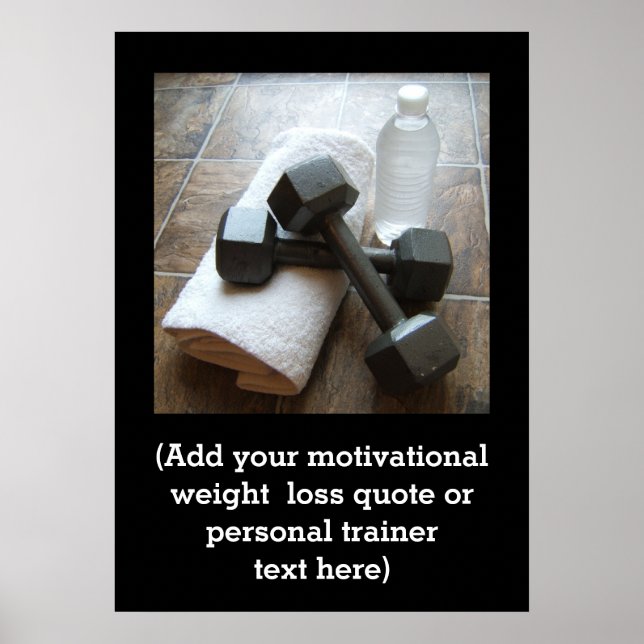 Custom Fitness Quote Personal Trainer Gym Poster (Front)