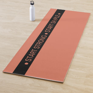 Custom Fitness Studio Tagline Black Stripe Orange  Yoga Mat