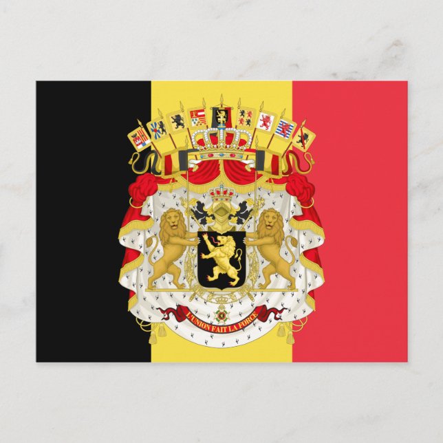 Custom Flag of Belgium Black Yellow Red Postcard (Front)