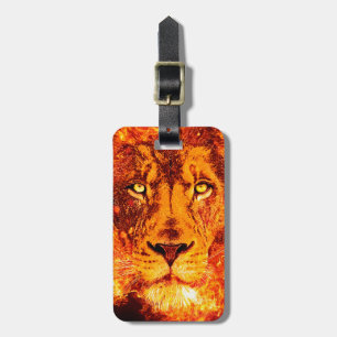 Custom Flaming Lion  Luggage Tag