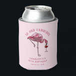 Custom Flamingo 50th Birthday 50 and Fabulous Can Cooler<br><div class="desc">Cute personalized 50th birthday party flamingo gag can cooler. Add your name and message by clicking on the "Personalize" button to create a unique party swag for your celebration. Makes a perfect keepsake for guests to remember this special milestone.</div>