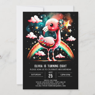 Custom Flamingo Elegant Birthday Invitation