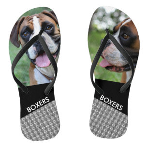 Custom Flashy Fawn Boxers Cute Dog Flip Flops