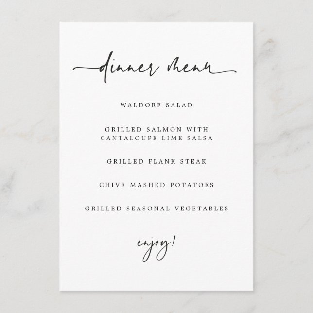 Custom Flat Dinner Menu (Front)