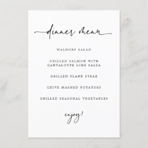 Custom Flat Dinner Menu