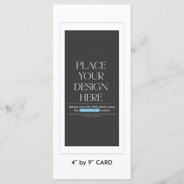 Custom flat menu card - 4x9 inches (Front)