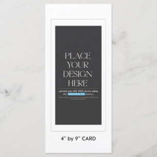 Custom flat menu card - 4x9 inches