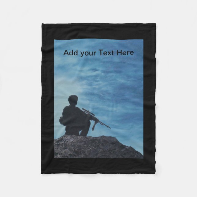Custom Fleece Blanket for Military or Veterans (Front)