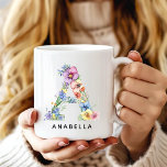 Custom Floral Alphabet Mug for Her Mom Grandma<br><div class="desc">Make their name bloom beautifully. This personalized floral alphabet mug features a delicate flower letter paired with a custom name underneath. Each initial is designed with soft botanical details, creating a meaningful and elegant gift they will use every day. Add any name to transform this mug into a thoughtful birthday...</div>