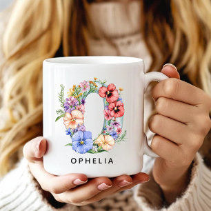Custom Floral Alphabet Mug Gift for Mom and Kids