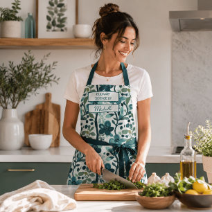 Custom Floral Apron – Culinary Science by [Name]