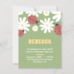 Custom floral birthday magnetic invitation