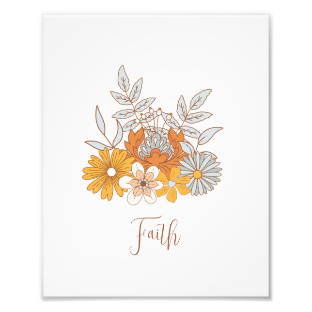 Custom Floral Boho Nursery Wall Art Poster  (Front)