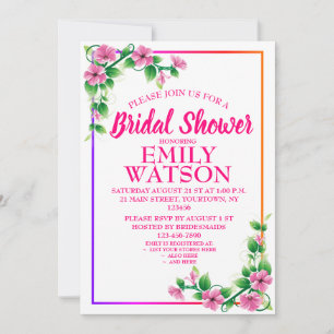 Custom Floral Bridal Shower Invitation