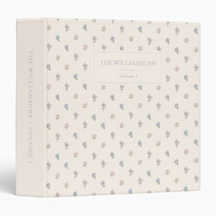 Custom Floral Cream Pink Family Keepsake Photo Binder