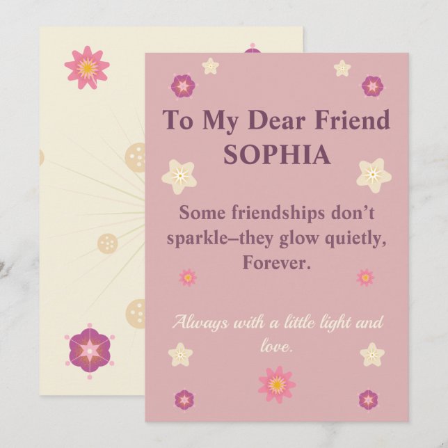 Custom Floral Friendship Quote Invitation (Front/Back)