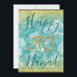 Custom Floral Happy 80th Birthday Card<br><div class="desc">.: Beautiful floral wreath and both hand-script and balloon font. The "80th" is permanent,  but every other written portion is customizable!
.: blank inside so you may write what you like.</div>