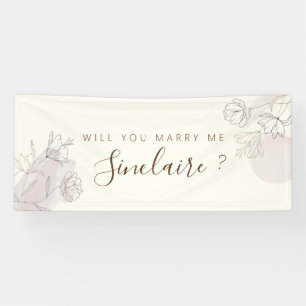 Custom Floral Line Art  Proposal Banner