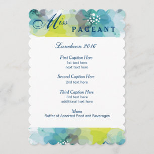 Custom Floral Luncheon Program Card