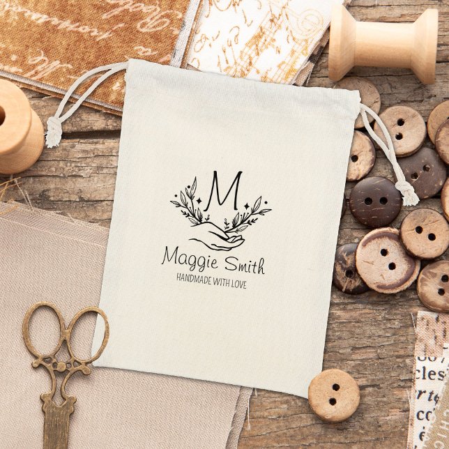 Custom Floral Monogram, Handmade Large  Rubber Stamp (Creator Uploaded)