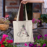 Custom Floral Monogram Letter A Personalized Gift Tote Bag<br><div class="desc">Enchanting tote bag with an elegant 'A' monogram crafted from tree bark and roses. Customizable with your name,  perfect for gifts and nature lovers.</div>
