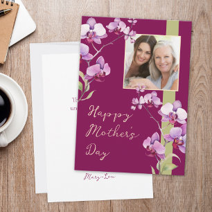 Custom Floral Mother's Day Photo card