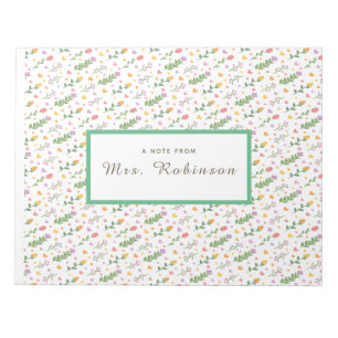 Custom Floral Name Elegant Wildflower Writing Notepad