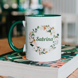 Custom Floral Name Mug   Gifts for Bridesmaids