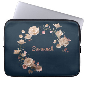 Custom Floral Neoprene Laptop Sleeve