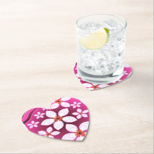 Custom floral pattern gift paper coaster