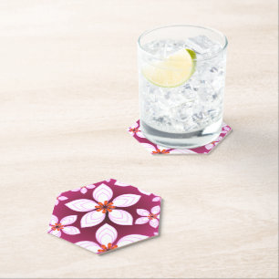 Custom floral pattern gift paper coaster
